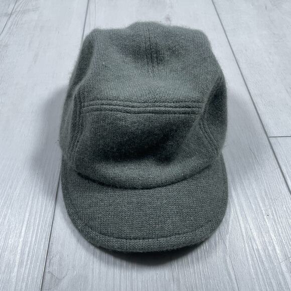 Rag & Bone Cashmere Baseball Cap Womens Riley Adjustable Gray Buckle Hat - Picture 2 of 7